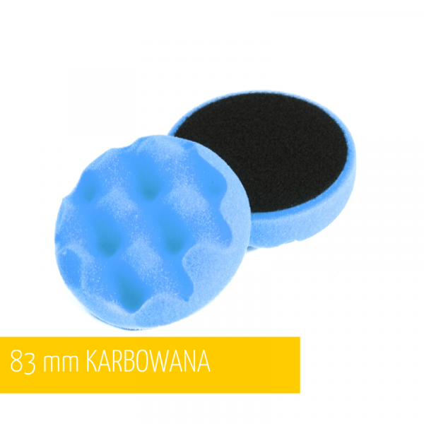 NAT Niebieska Karbowana Twarda Gąbka polerska 80mm